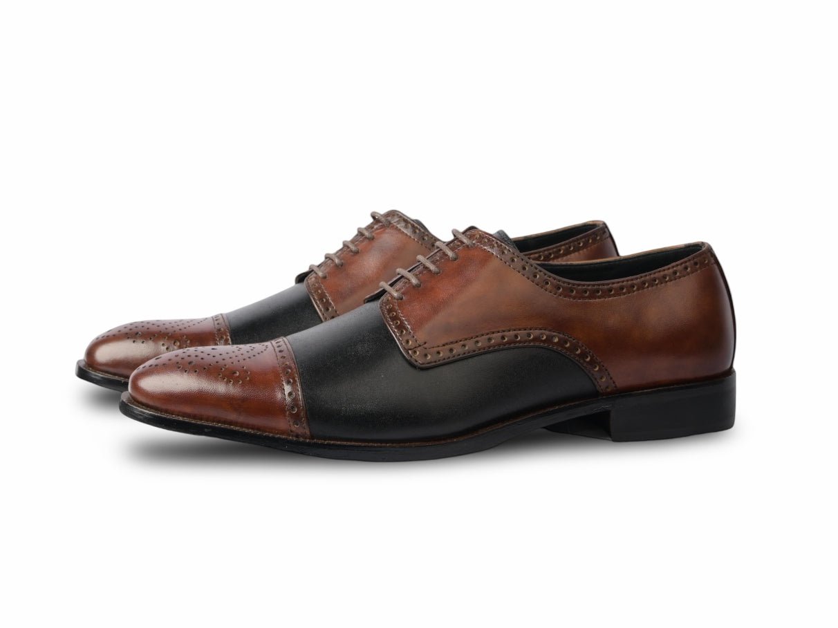 Duke's Heritage Lace-Up Shoes – Chestnut & Black Leather Elegance