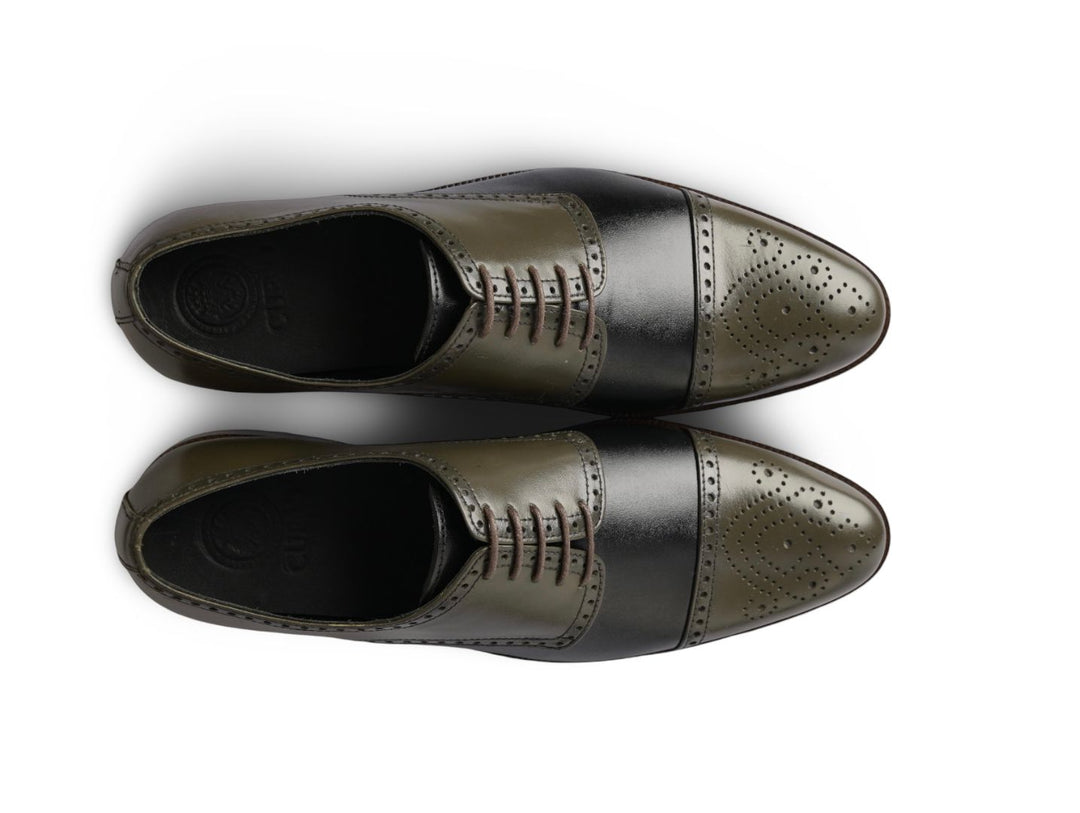 *EUC* DUCA Men’s Oxford Shoe Black & Grey Leather Lace Up Size 44 US 10.5 Men main image 3