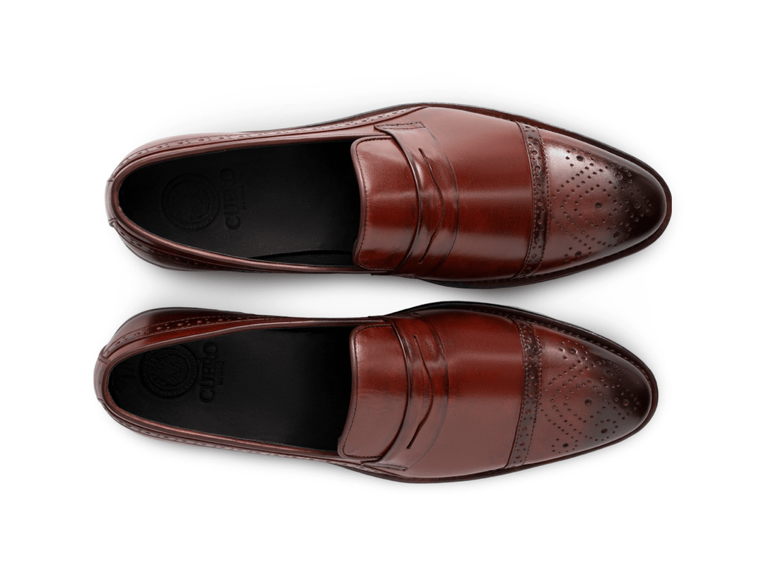 Cognac Brown Brogue Loafers – Handcrafted Leather with  display picture 3