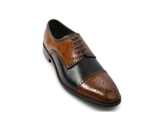 Ariston Elite men’s dual-tone oxford lace-up leather dress shoes angled front view showcasing premium formal craftsmanship