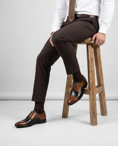 Ariston Elite dual-tone oxford lace-up shoes displayed in clean studio pair view emphasizing luxury formal design