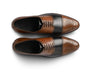 Top angled view of Ariston Elite oxford lace-up shoes showing stitching, lace structure, and dual-tone leather finish