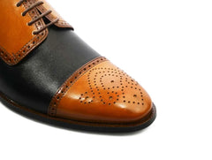 Close-up of Chester Luxe lace-up shoes showing stitching precision and lace-up construction for premium formal footwear design