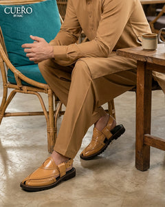 Elegant handcrafted Peshawari footwear designed for formal wear