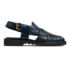 Cueřo’s Khyber 04 midnight navy peshawari chappal side profile adjustable buckle sandal
