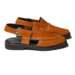 Cueřo’s Khyber 07 chestnut leather peshawari chappal pair view premium handcrafted footwear