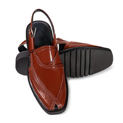 Cueřo’s Khyber 08 saffron tan leather peshawari chappal outsole durable grip sole