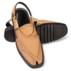 Cueřo’s Khyber 09 sand tan peshawari chappal durable lug sole handcrafted leather sandal