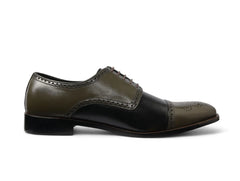 Side profile view of Ducaro wingtip lace-up shoes highlighting handcrafted leather finish