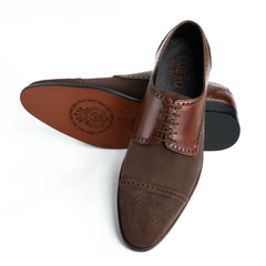 Bottom sole view of Duke’s Plush lace-up oxford shoes highlighting durable rubber outsole, grip pattern, and premium construction finish designed for stability and comfort
