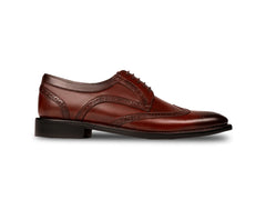 Side profile of Edwin Brown lace-up shoes highlighting sleek silhouette, smooth leather finish, and premium craftsmanship detail