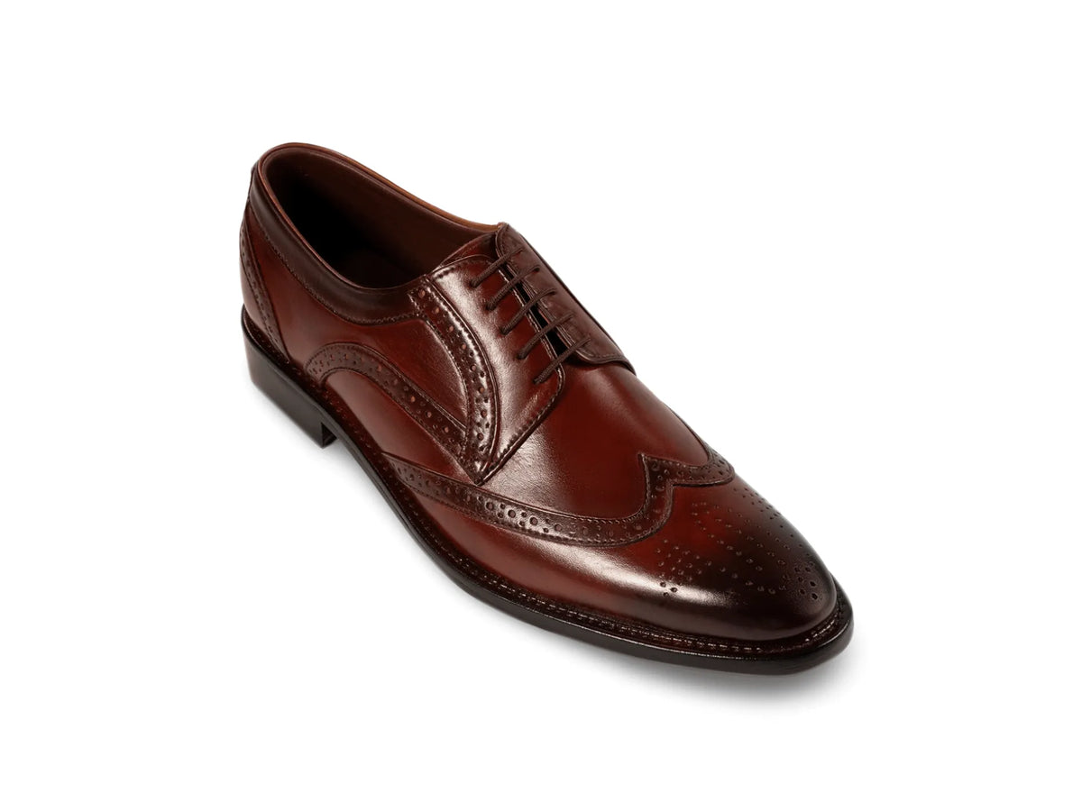 Edwin Brown lace-up shoes for men front view showcasing premium handcrafted brown leather, elegant design, and refined formal style