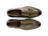 Top angled view of Lanx brogue formal lace-up shoes showing lace structure, brogue perforation, and premium craftsmanship detail