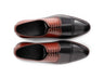 Top angled view of Men’s Ombre lace-up dress shoes showing lace structure, stitching detail, and elegant ombre leather craftsmanship
