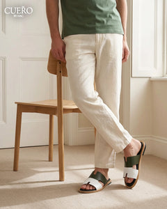 Minimal designer leather slippers for men with premium handcrafted finish