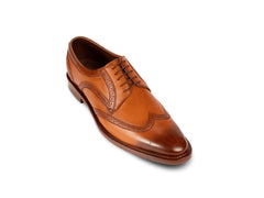 Shelby brogue formal lace-up shoes handwrought elegance for men front angled view showcasing premium craftsmanship and classic brogue detailing