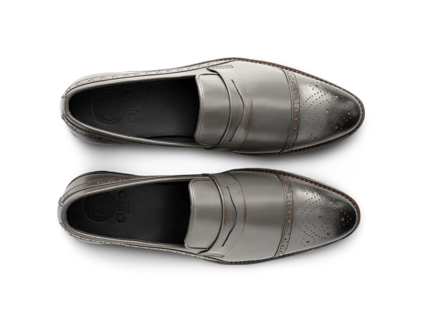 Top view of Sovereign Noir loafers showing clean minimal design, stitching detail, and premium handcrafted leather finish