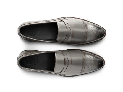 Top view of Sovereign Noir loafers showing clean minimal design, stitching detail, and premium handcrafted leather finish