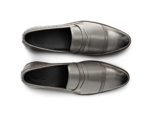 Top view of Sovereign Noir loafers showing clean minimal design, stitching detail, and premium handcrafted leather finish