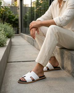 Premium designer slides with sleek contemporary aesthetic