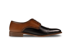 Side profile of Two-Toned Alfred lace-up shoes highlighting refined silhouette, premium leather contrast, and formal luxury detailing