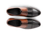 Top view of Two-Toned Alfred formal lace-up shoes showing lace structure, stitching detail, and elegant two-tone craftsmanship