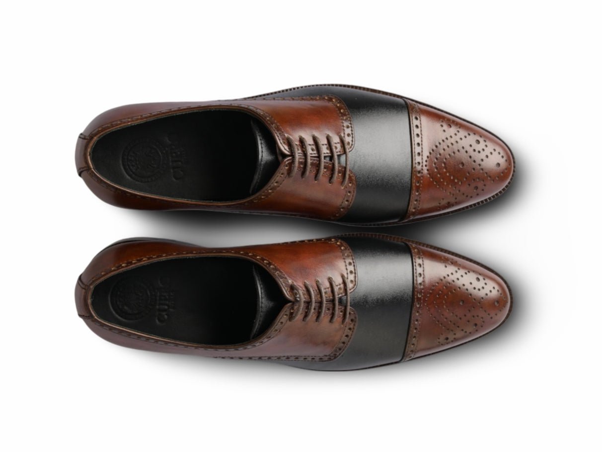 Duke's Heritage Lace-Up Shoes – Chestnut & Black Leather Elegance