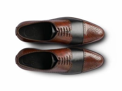 Duke's Heritage Lace-Up Shoes – Chestnut & Black Leather Elegance
